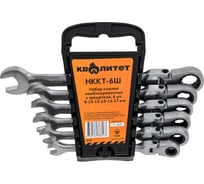 Набор комбинированных ключей с трещоткой Квалитет 6 шт 6679356