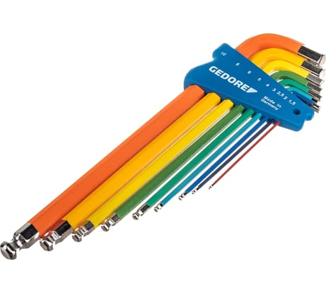 Набор шестигранников XL цветные, 9 шт 1,5-10 мм GEDORE 3100332