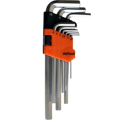 Набор ключей шестигранных удлиненных AV Steel 9 предметов  AV-362109