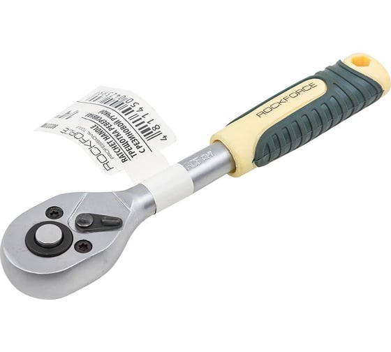 Трещотка Rockforce реверсивная с резиновой ручкой 1/4" RF-80222W(52179)
