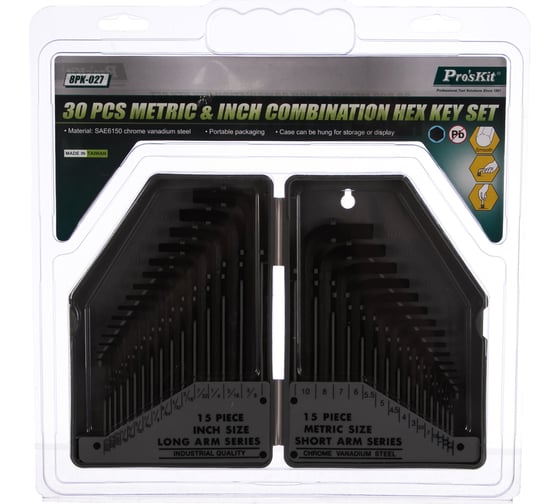 Набор шестигранных ключей 8PK-027 Pro'sKit 00237023