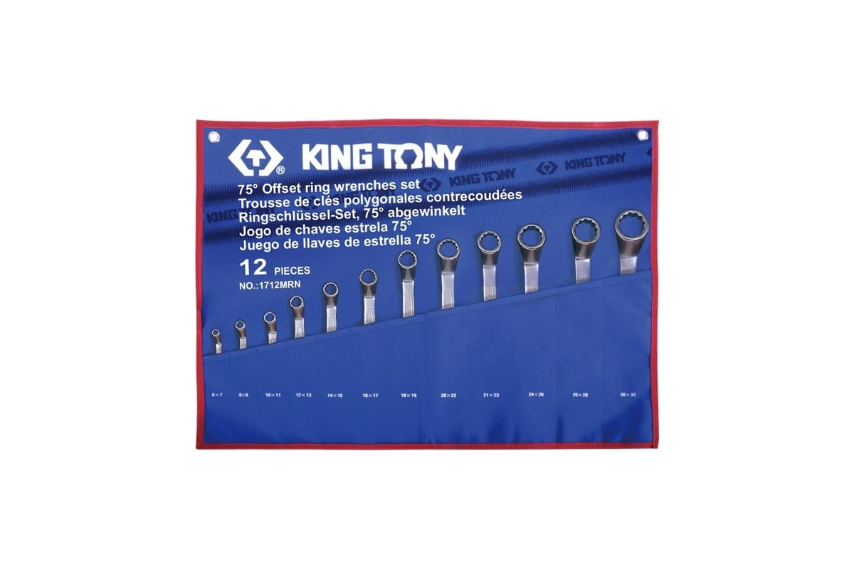  накидных ключей, 6-32 мм, чехол из теторона, 12 предметов KING .