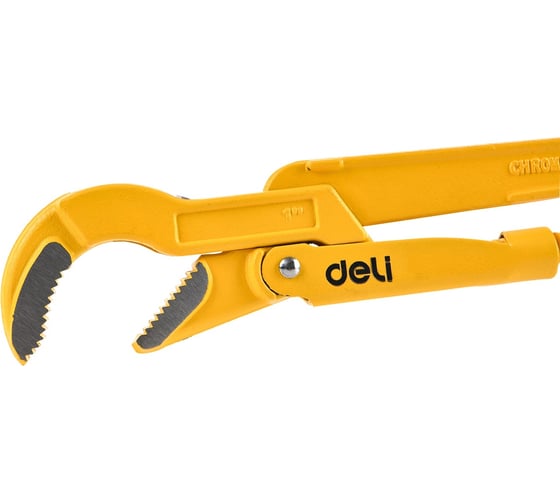 Ключ DELI dl105267 трубный рычажный №3 изогнутые губки литой сантехнический 560мм (раскрытие губок 0-67мм, сталь cr-v) 123669