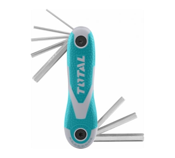 Набор имбусовых ключей TOTAL HEX 2-8 мм, складной, 8 шт. THT1061826 1