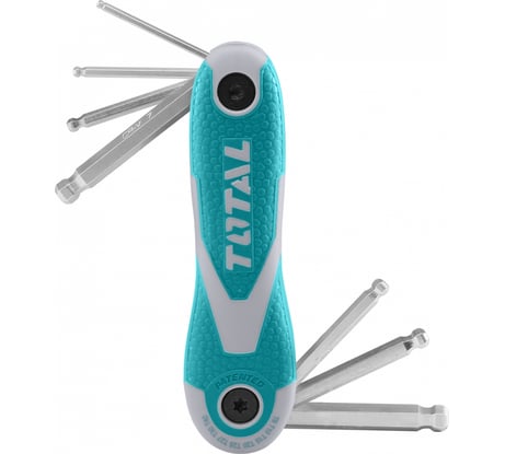 Набор имбусовых ключей TOTAL Hex с шаром, складной, 8 шт. THT1061836