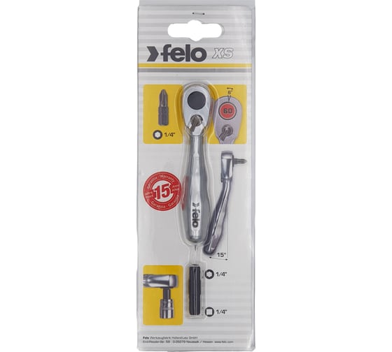 Трещотка 60 зубьев 1/4" Felo 05763501