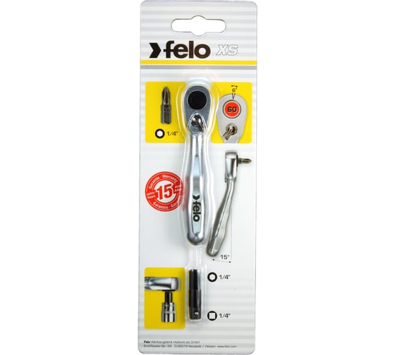 Трещотка 60 зубьев 1/4" Felo 05763501