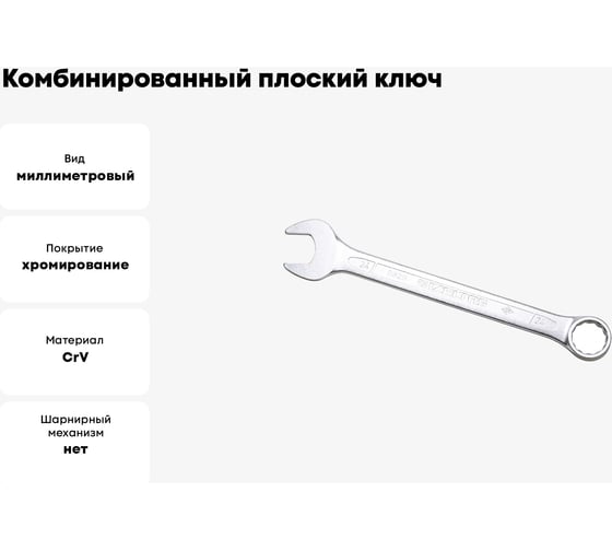 Ключ комбинированный IZELTAS плоский 24мм , 320020024