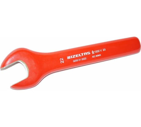 Ключ рожковый односторонний IZELTAS диэлектрический 1000V, 22 мм , 255010022