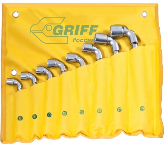 Набор торцевых Г-образных ключей из 8 штук 6-19мм GRIFF 028059