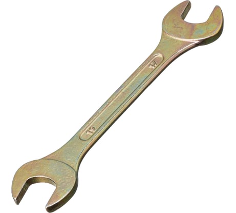 Рожковый ключ, 17x19 мм, желтый цинк СИБРТЕХ 14310