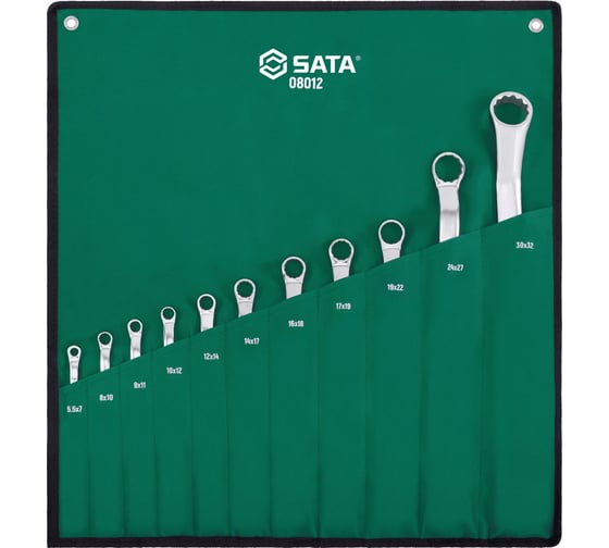 Ключи Sata (набор) 10пр. накидные (metric) чехол 8012