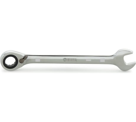 Комбинированный ключ Sata метрический, реверсивный храповый механизм, смещ.15, 14 мм, 190х28.5 мм 46607