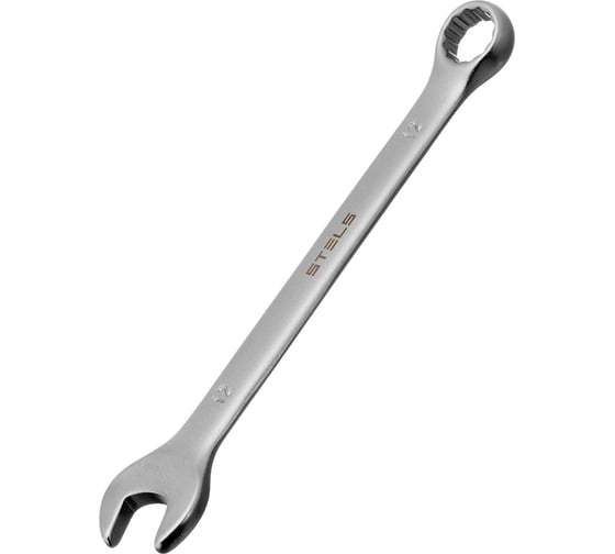 Комбинированный ключ, 12 мм, CrV, матовый хром STELS 15208
