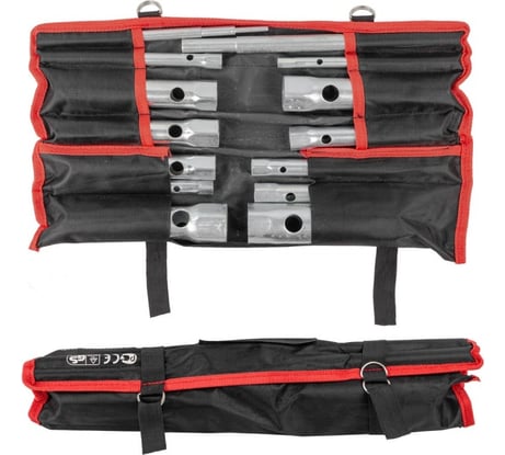 Набор торцевых трубчатых ключей BaumAuto 6x7, 8x10, 10x11, 12x13, 14x14, 16x17, 18x19, 20x22, 21x23, 24x27, 27x30, 30x32, на полотне, 12 предметов 508712P(48819)