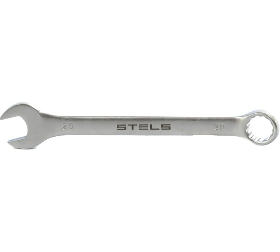 Комбинированный ключ, 20 мм, CrV, матовый хром STELS 15215