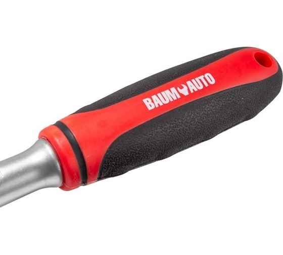 Реверсивная трещотка BaumAuto с резиновой ручкой, 1/2", длина 250 мм, 72 зуба BM-80724/72зуб./(51630)