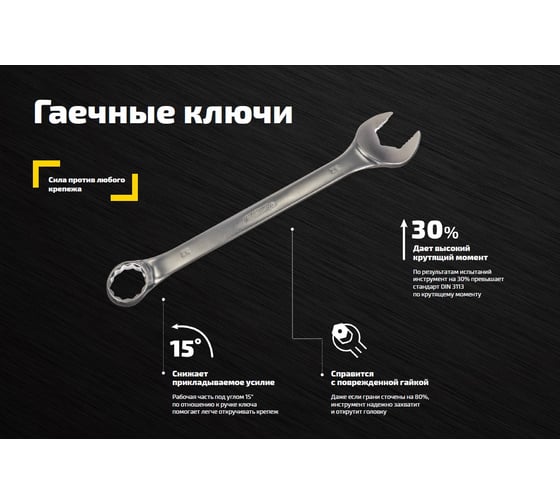 Набор комбинированных шарнирных ключей с трещоткой 8 предметов Inforce, Сталь Cr-V, 8-19мм, 06-05-52