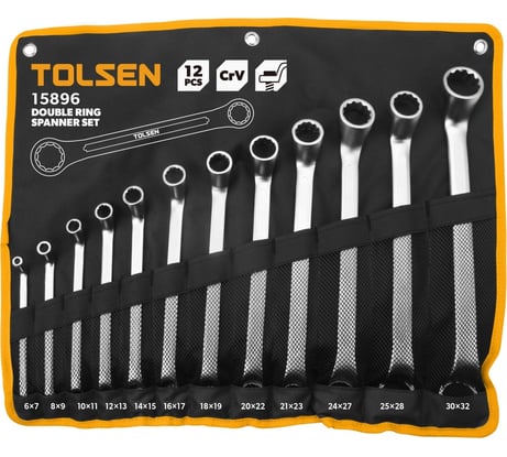 Набор накидных ключей TOLSEN 6-32 мм, 12 предметов 15896