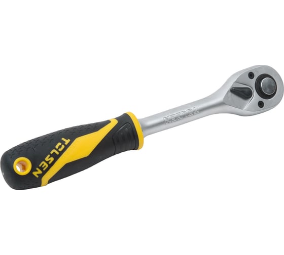Трещотка TOLSEN GRIPro 1/2", 255 мм, 72 зубца, флажковая, с кнопкой 15120