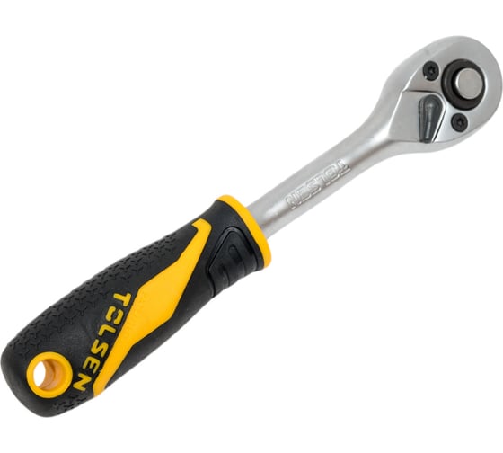 Трещотка TOLSEN GRIPro 1/4", 155 мм, 72 зубца, флажковая, с кнопкой 15118