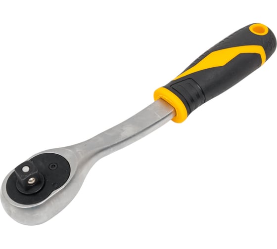 Трещотка TOLSEN GRIPro 3/8", 202 мм, 72 зубца, флажковая, с кнопкой 16119