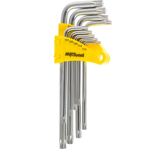 Набор удлиненных Г-образных ключей TORX  T10-T50 9 предметов AV Steel AV-368109 1