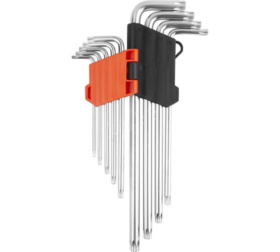 Набор экстрадлинных Г-образных ключей TORX  T10-T50 9 предметов AV Steel AV-369109