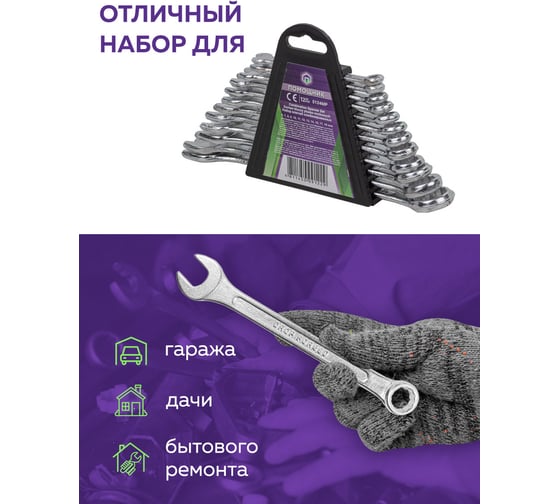 Набо ключей Помощник комбинированных 12 пр., в пластиковом держателе 5124MP(54297)
