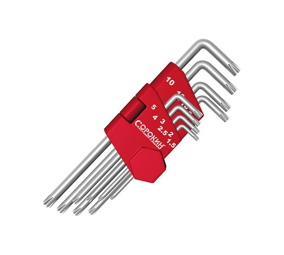 Набор угловых ключей TORX СОРОКИН 1.35