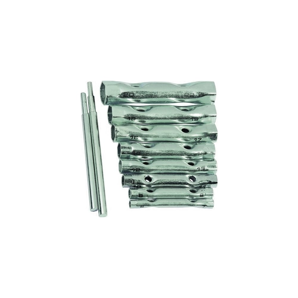  торцевых ключей-трубок РемоКолор 6х22 мм, 2 воротка, сталь, 10шт .