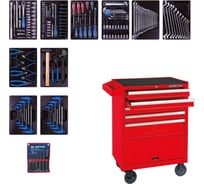 Набор инструментов в красной тележке, 173 предмета KING TONY 932-000MR