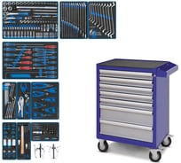 Набор инструментов KING TONY "DRIVE" в синей тележке, 251 предмет 934-251AMB