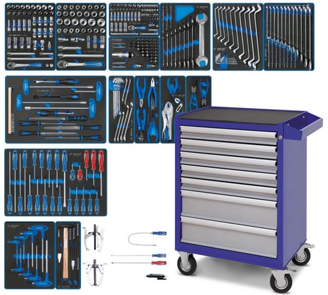 Набор инструментов KING TONY "BOARD" в синей тележке, 325 предметов 934-325AMB