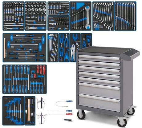 Набор инструментов KING TONY "BOARD" в серой тележке, 325 предметов 934-325AMG