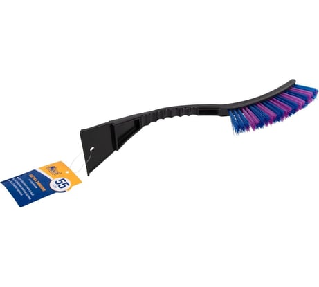 Зимняя щетка со скребком 55 см сине-сиреневая щетина KRAFT KT 830060
