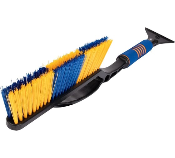 Зимняя щетка со скребком 57 см сине-желтая щетина KRAFT KT 830067