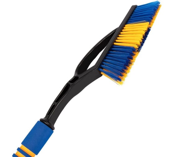 Зимняя щетка со скребком 57 см сине-желтая щетина KRAFT KT 830067