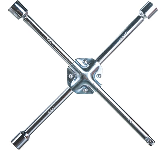 Баллонный крестовой ключ DolleX 17х19х21х1/2 усиленный, хром KBX-114