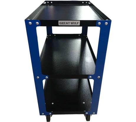 Инструментальная тележка Great Wolf 3 полки, колеса с тормозом, синяя GWT-B3