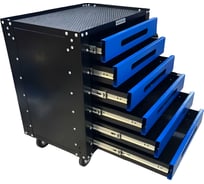 Инструментальная тележка Great Wolf 6 ящиков, колеса с тормозом, синяя GWT-B6