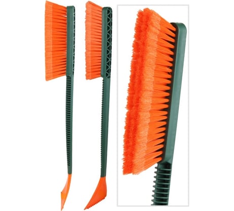 Щетка для снега cо скребком LI-SA LS282/2 оранжево-зеленая, 59,5 см 48336