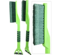 Щетка для снега cо скребком LI-SA LS211/3, поролоновая ручка, расщепленная щетина салатово-зеленая, 61 см 48321