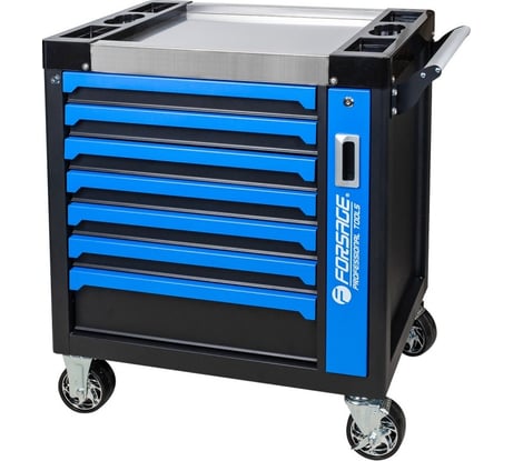 Тележка инструментальная Forsage 7-и полочная с доп.-ой боковой секцией и металлической накладкой на стол 900x800x460мм F-55301(58124)