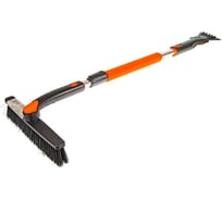 Щетка для снега телескопическая поворотная со скребком и мягкой ручкой Автостоп 97-125см AB-2252