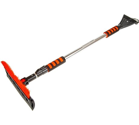 Щетка для снега телескопическая поворотная со скребком и мягкой ручкой 100-150 см Автостоп AB-2253