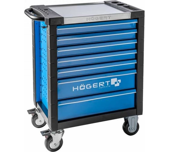Тележка инструментальная HOEGERT TECHNIK 7 ящиков Premium HT7G572