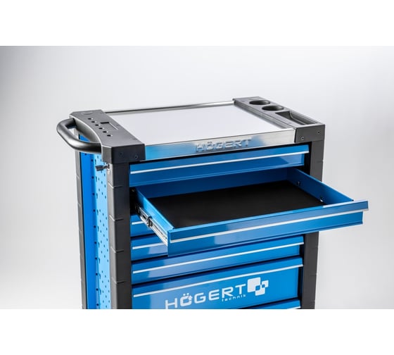 Тележка инструментальная HOEGERT TECHNIK 7 ящиков Premium HT7G572
