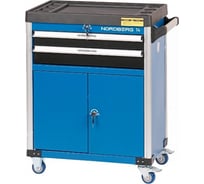 Тележка инструментальная NORDBERG 2 выдвижных ящика, 2 полки с дверцами T4