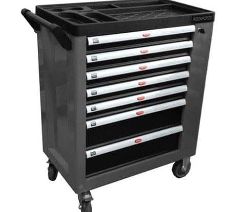 Инструментальная тележка 7 секций с дополнительной боковой секцией ROCKFORCE 600x840x980мм RF-1141126